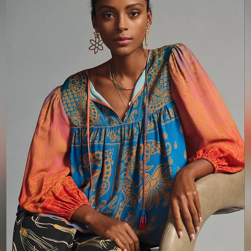 Farm Rio Puff-Sleeve Blouse